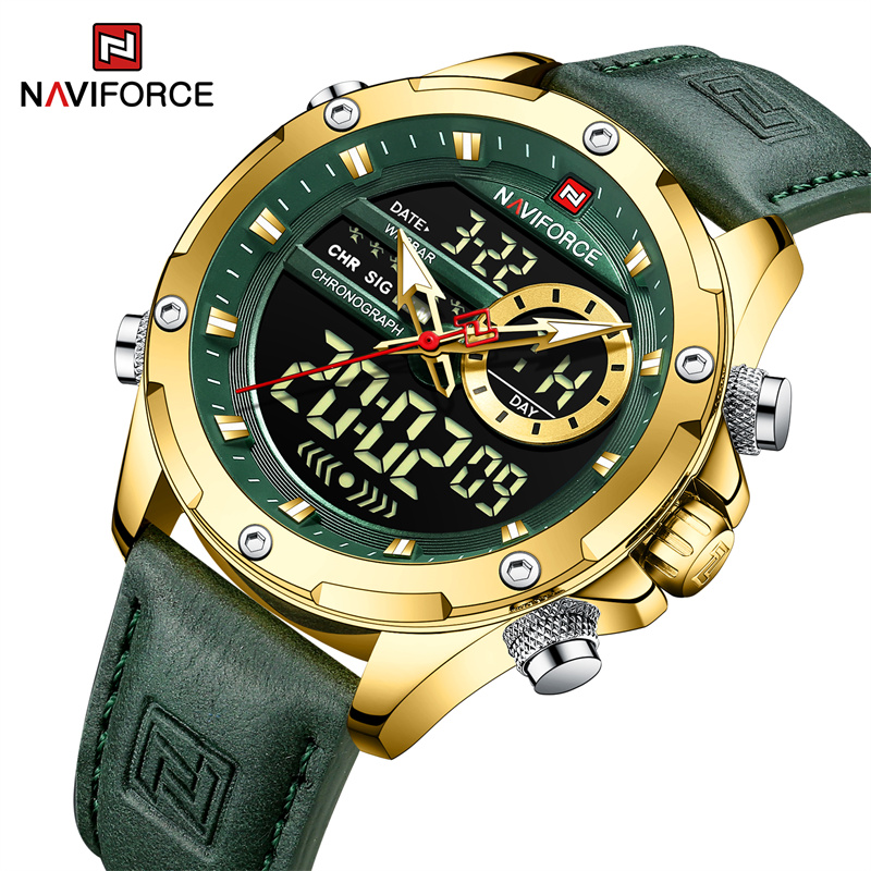 Luxury Watch Name - Naviforce-Reloj de pulsera de cuero para