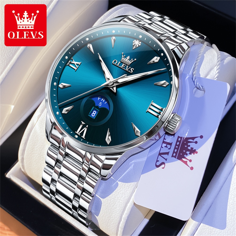 OLEVS Moon Phase relojes para  - Luxury Watch Brands reseña y precio