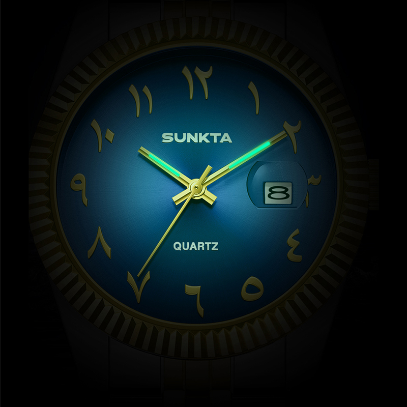 Reloj de pulsera SUNKTA de cua - Luxury Watch With Arabic Numerals reseña y precio