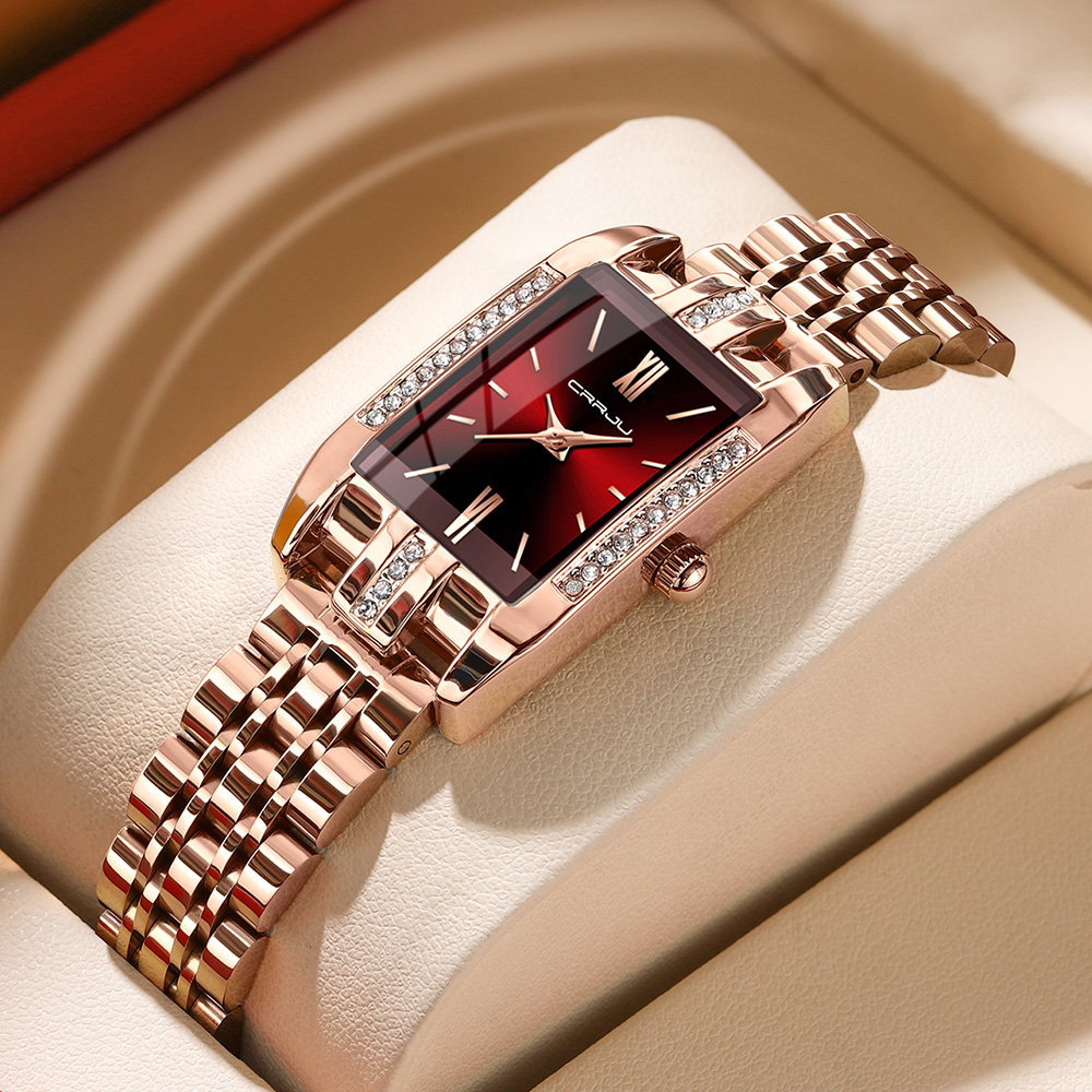 Reloj cuadrado de lujo CRRJU p - Luxury Watch Female reseña y precio