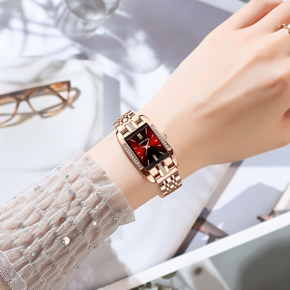 Reloj cuadrado de lujo CRRJU p - Luxury Watch Female reseña y precio