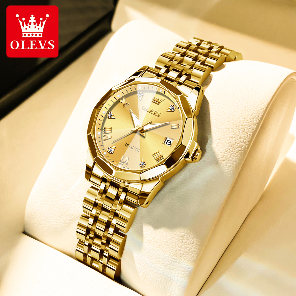 OLEVS, reloj dorado a la moda  - Luxury Watch Cheap reseña y precio